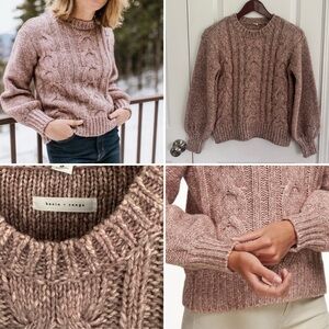 Basin + Range Cable Knit Yak Wool Blend Sweater